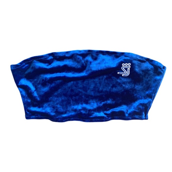 Shane Justin Velvet Bandeau Top in Cobalt Blue NWT size XL - Picture 5 of 5